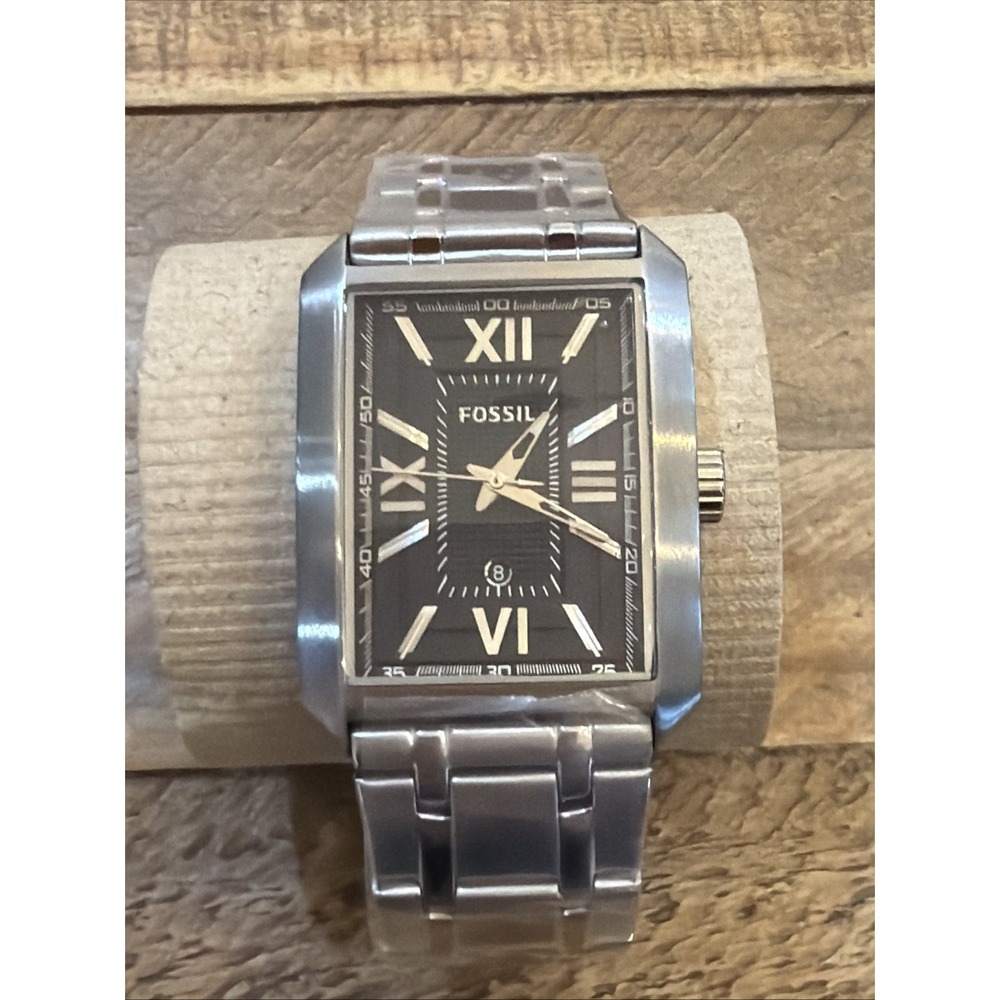 Fossil FS-4574 Men's Watch Tank 31/36mm Stainless  Case Black Dial Numerals New